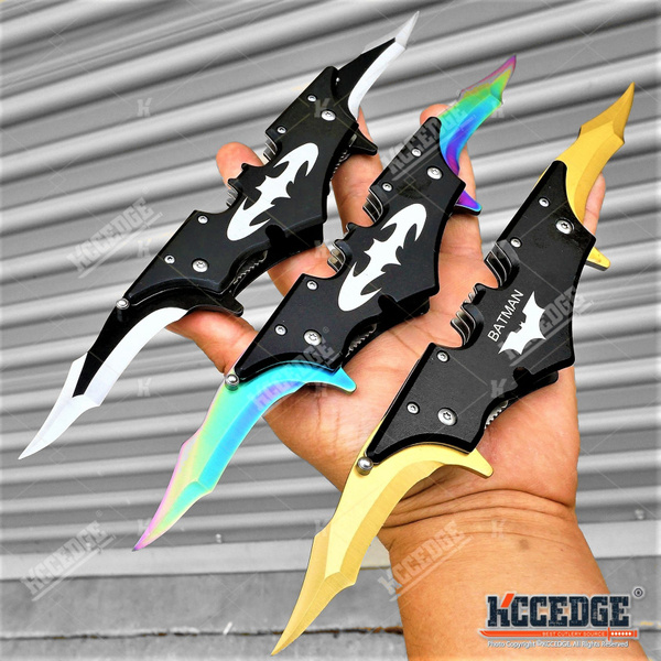 3 Colors Choices 11 Batman Dual Blade Pocket Knife Tactical Knives Folding Knife Dark Night Rises Hunting Knife Survival Knife Camping Knife Edc Razor Gift Joker Wish