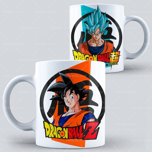 Anime Dragon Ball Z Songoku Fighers Super Saiyan White Mugs Tea Milk Coffee Cups Office Water Cup Plastic Juice Glass Home Breakfast Cups Drinkware Wish