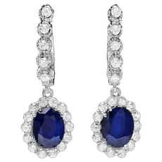 Sterling, DIAMOND, bluesapphireearring, wedding earrings
