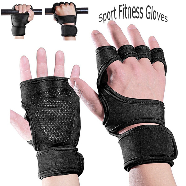 New 1 Pair Weightlifting Training Gloves Women Men Fitness Sports Body Building 