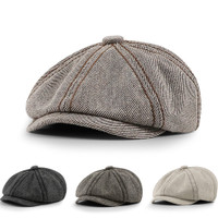 Classic Woolen Newsboy Beret Hat Autumn Winter Boina Golf Visor Hats 8 ...