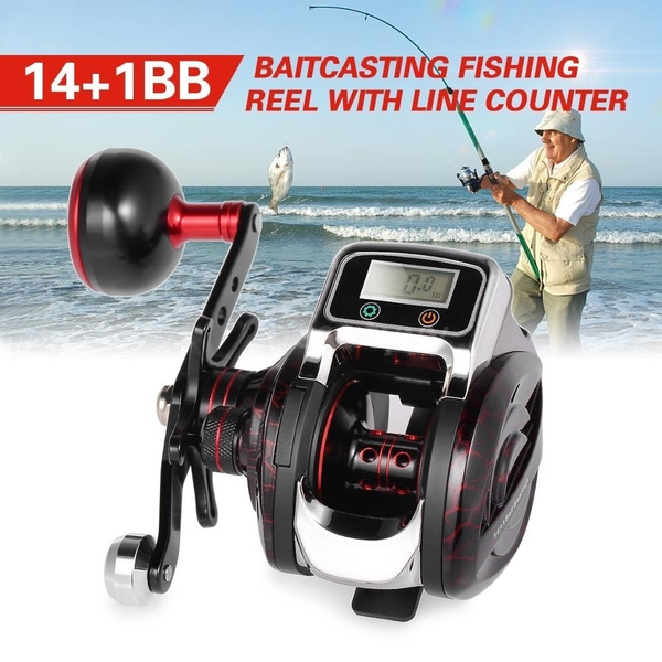 14+1 BB Ball Bearing 6.3:1 Digital Display Bait Casting Fishing