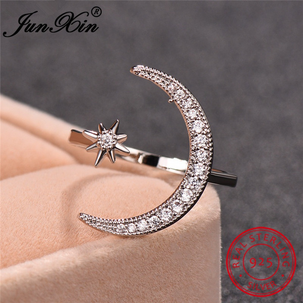 Crescent Moon and Star Ring, 10