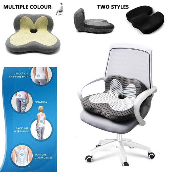 Sciatica Pillow for Sitting Blue Tailbone Pain Relief Cushion Coccyx Cushion Everlasting Comfort Seat Cushion for Office Chair 