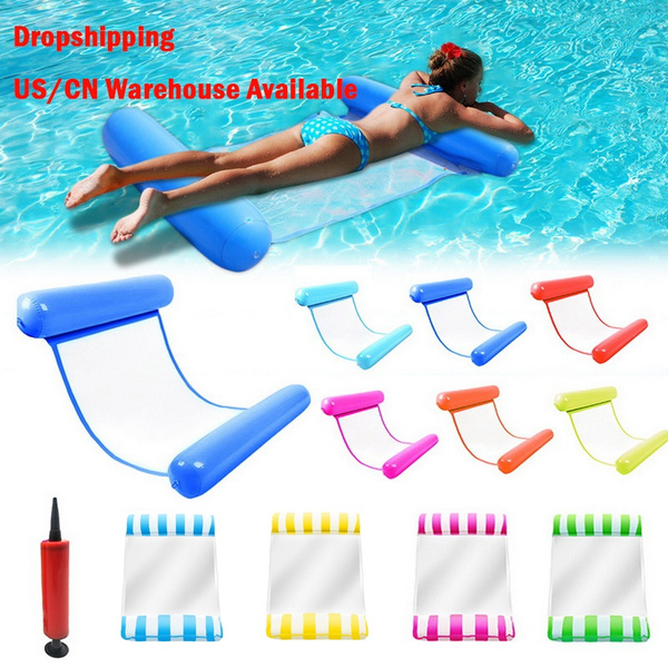 Swimming Inflatable Floating Float Water Hammock Pool Lounge Bed Chair Summer 