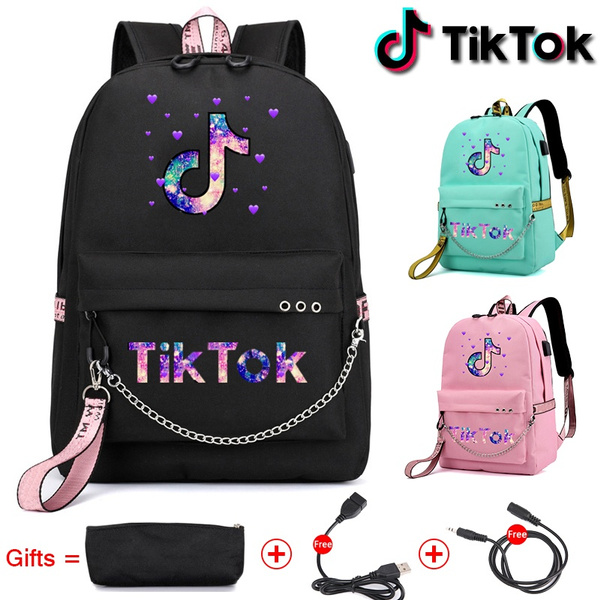 hot sale tiktok school back pack bag kids children tik tok backpack with  USB charging headphone port  Online Shopping