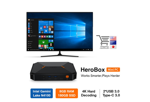 2020 Newest CHUWI HeroBox Mini PC Computer 8GB+180GB Intel N4100