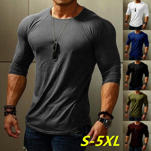 men's long sleeve crew neck t shirts