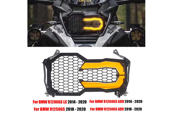 Yellow Headlight Protector Motorcycle Grille Guard Cover with Lamp Patch Replacement for BMW R1200GS ADV LC R1250GS ADV 2014-2020 