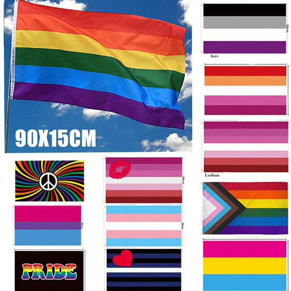 Double Stitched Bisexual Flag Pride Banner Gay Lesbian LGBT Canvas Header Flags 