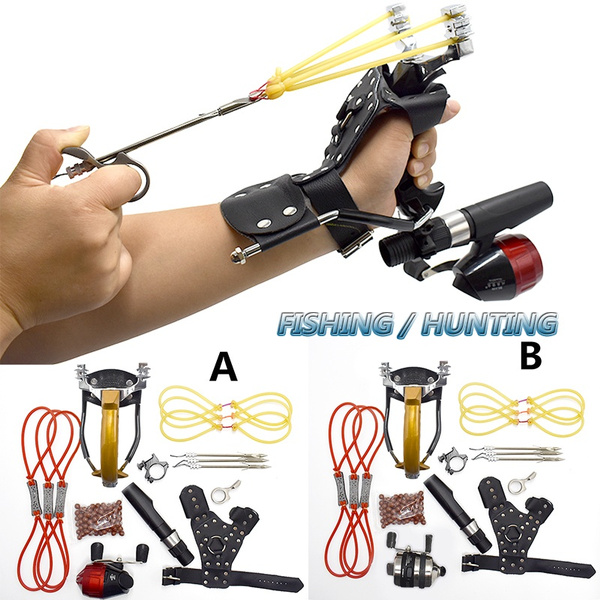 Fishing Slingshot with Fish Wheel Professional Hunting Catapult