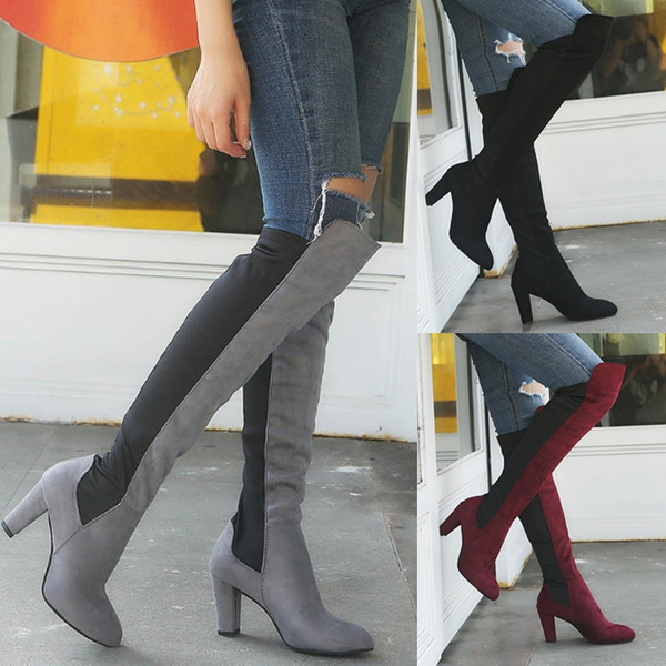 plus size knee length boots