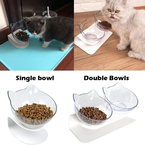 Large Clear Double Pet Bowl Feeder, Pet bowl feeder