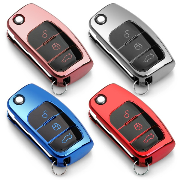 Soft TPU Car Remote Control Key Protector Car Smart Key Cover Fob Case  Shell for Ford Fiesta Focus Remote Smart Key Cover Car Accessories