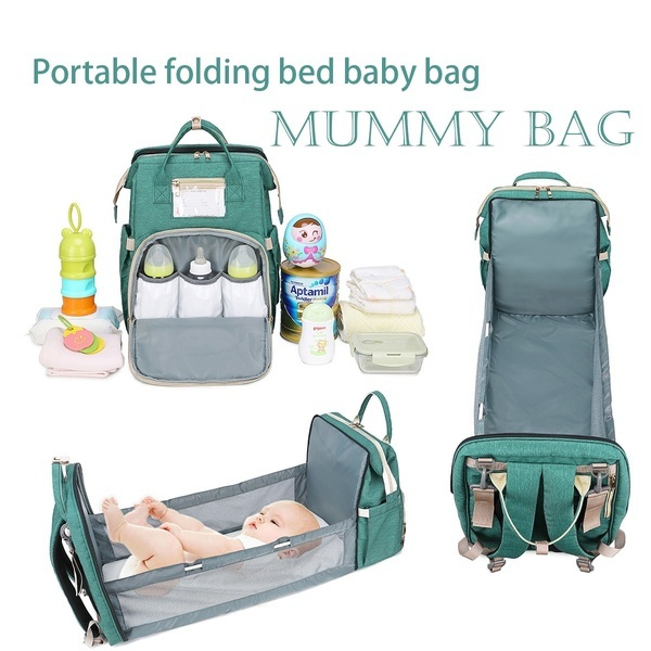 Portable Bassinet Diaper Bag Baby Backpack Foldable Cot Bed Lightweight Mummy 