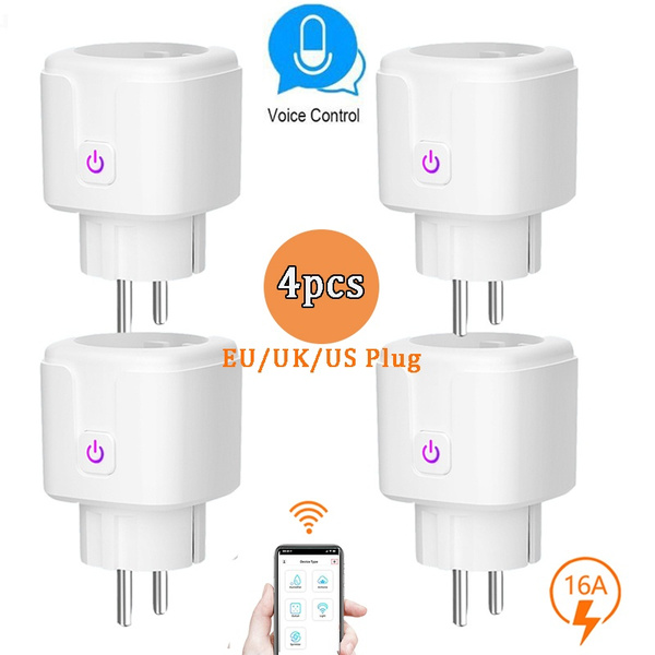 4PCS Smart Sockets Remote Control Outlet with Timing Function,EU Plug