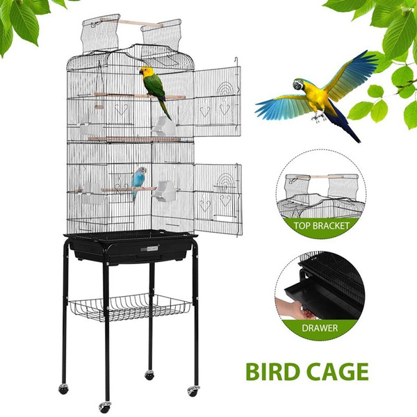 Small/Large Bird Cage with Stand Parrot Finch Cage Macaw Conure ... - Macaw Bird Housing With A Large Umbrella