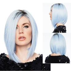 wig, light blue, Fashion, Straight Hair