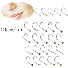 cliponnosering, Prendedores, fauxnosering, Stainless Steel
