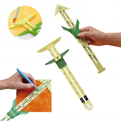 5-in-1 Plastic Tailor Ruler Sliding Gauge