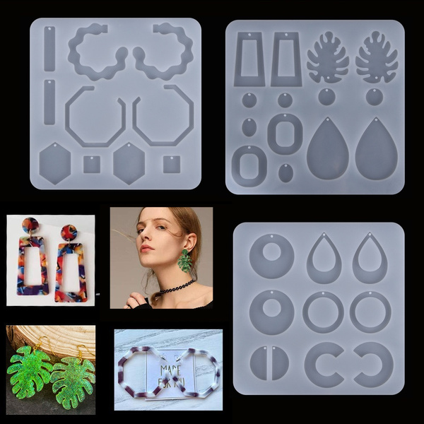 1PC Handmade DIY Resin Crafts Epoxy Silicone Mould Earrings Resin Mold