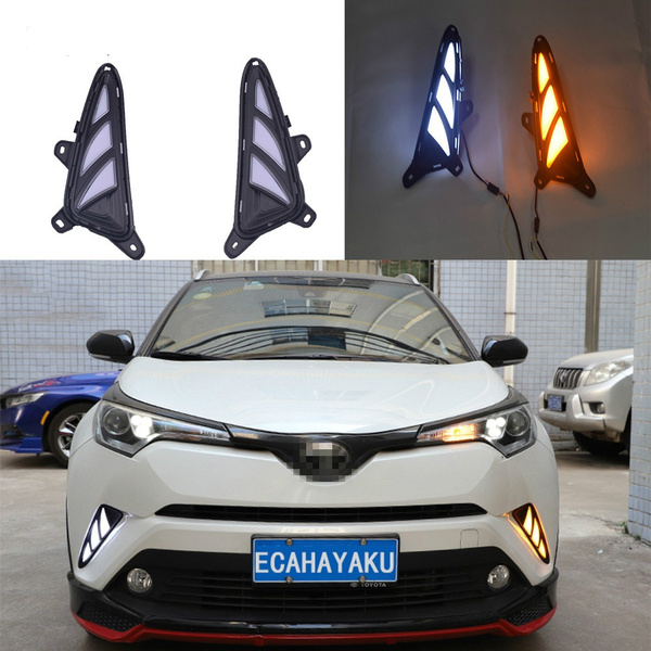 LED DRL Daytime Running Light Car Accessories ABS 12V yellow turn signal  light For Toyota CHR C-HR 2017 2018 2019 2020