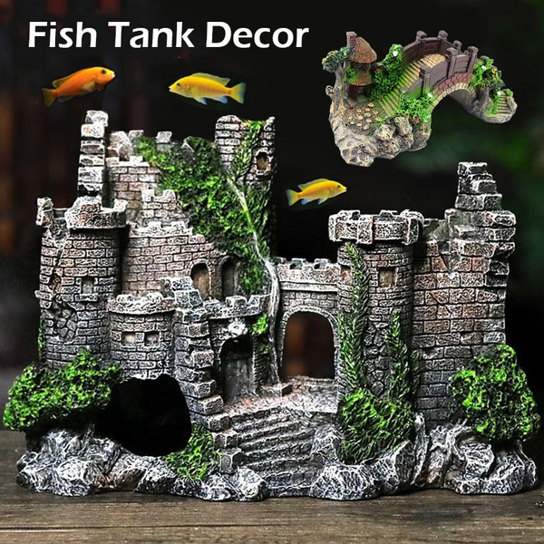 Fish Tank Decorations Resin Artificial Ancient Castle Landscaping