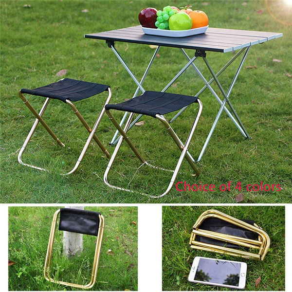 Lightweight Folding Camping Table Stool Portable Outdoor Table with Storage Bag 
