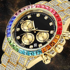 quartz, Casual Watches, gold, diamondwatche