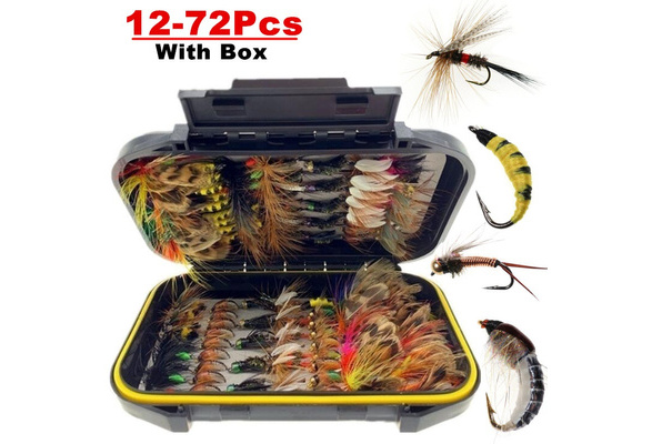 12/33/40/72Pcs/Box Fly Fishing Lure Fly Tying Material Wet/Dry