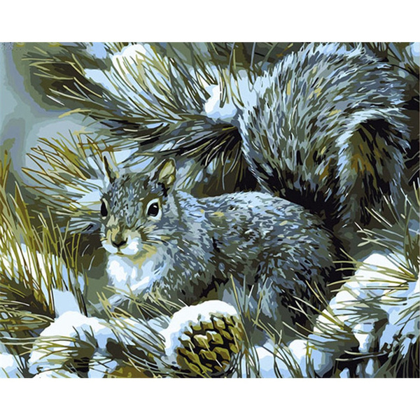DIY Diamond Painting Squirrel 5D Full Drill Cross Stitch Home Decor Embroidery 