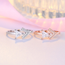 DIAMOND, Triangles, Jewelry, 925 silver rings