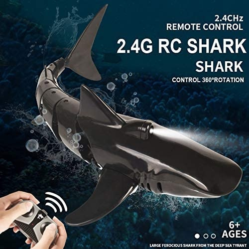Remote Control Shark Toys, 2.4G Remote Control Shark Boat with Light ...