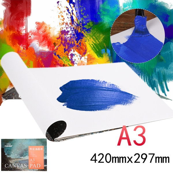 A3 Oil Painting Paper Pad Book Cotton Canvas Pad Painting Paper
