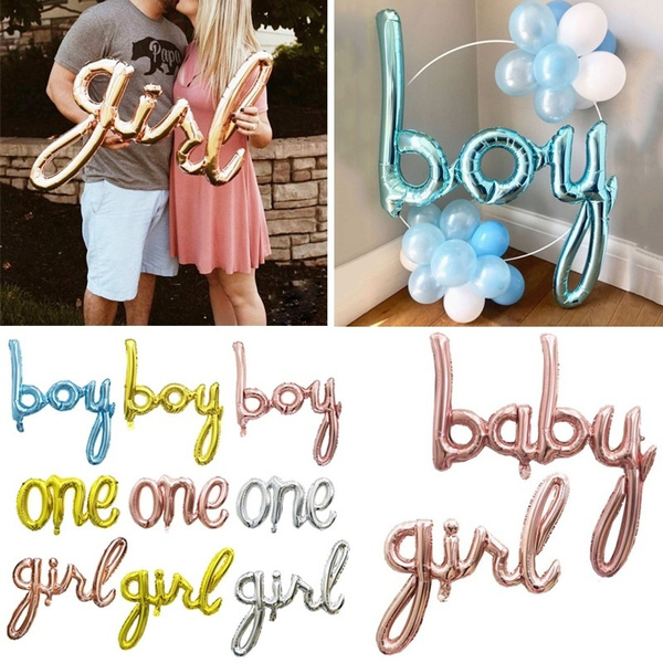 Letter Balloon Script Boy Girl Baby One Foil Balloons for Gender Reveal  Baby Shower Boy/Girl 1st Birthday Party Decorations