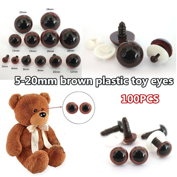 100Pcs 5-20mm Plastic Safety Eyes For Teddy Bear Doll Toy Animal