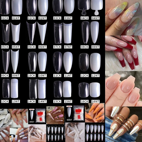 500pcs False Coffin Nails Ballerina Fake Nails Flat Shape Nail Art Tips  Natural Clear Full Cover Manicure Fake Nail Tips | Wish