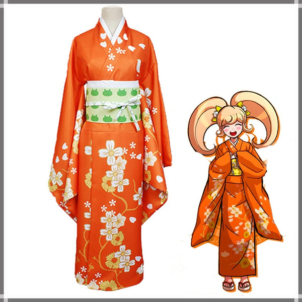 orange kimono dress