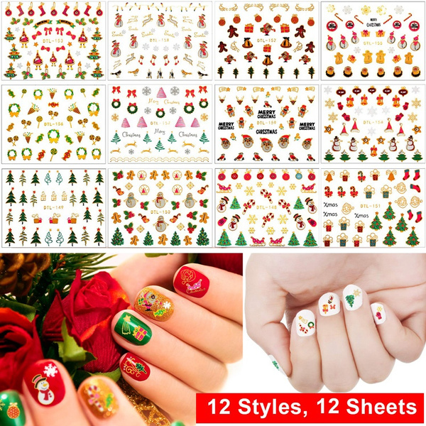 Christmas on sale fingernail stickers