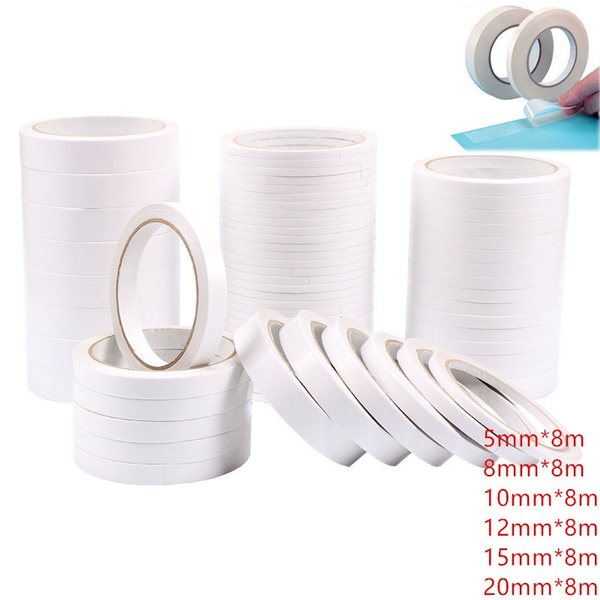 5 8 10 12 15 mm White Double Sided Tape Paper Ultra Thin Super Strong Adhesive Force Double Sided Tape Strong Double Sided Tape Without Trace Wish