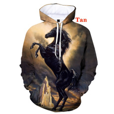 3D hoodies, horse, Fashion, Shirt