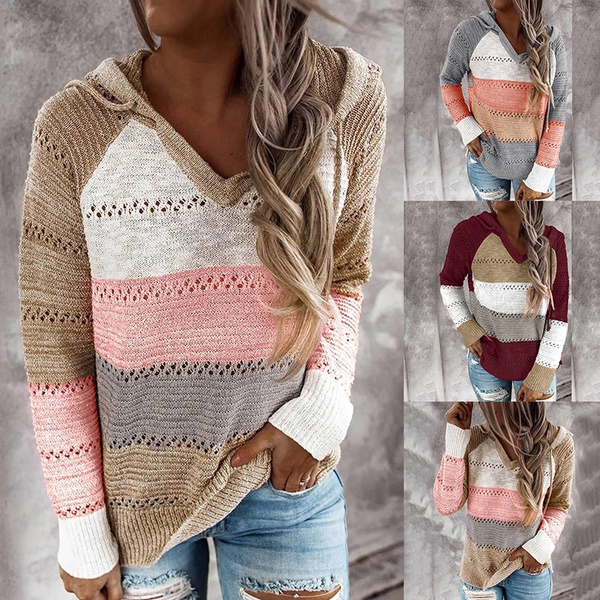 knitted moletom com capuzs ladies