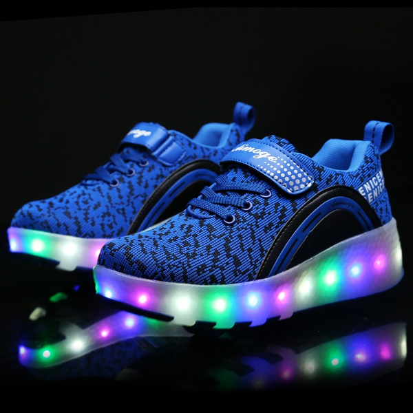 Kids Led Roller Skate with 2 Wheel Lighting Skate Shoes for Boys and