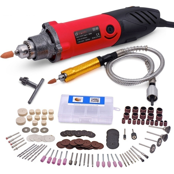 GOXAWEE 110V/220V Electric Drill Mini Engraver 6 Variable Speed Grinder Power  Tool Set with Flex Shaft Rotary Tools Accessories  4pcs/6pcs/7pcs/82pcs148pcs/149pcs for Dremel