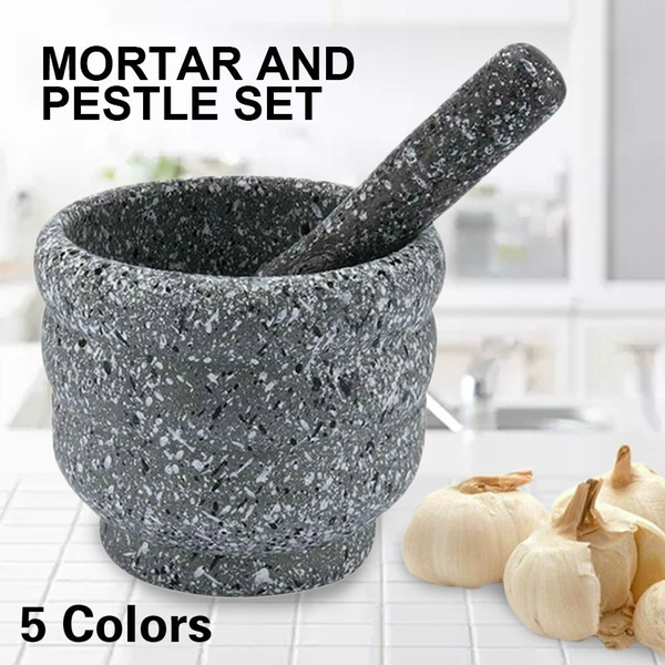 New Wooden Pestle and Mortar Set Spice & Herb Crusher Set Grinder Kitchen