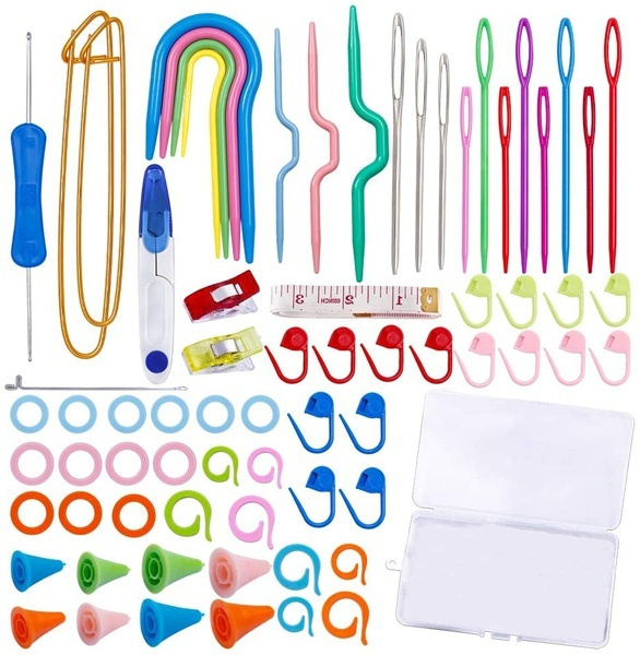 91Pcs Knitting Supplies Kit Knitting Stitch Markers Plastic Sewing Needles  Cable Needles Knitting And Crochet Accessories For Knitting Sewing