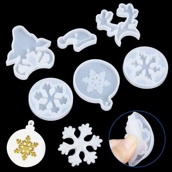Resin Silicone Casting Mold Christmas Mould Snowflake Bell Deer Xmas Tree Shape Resin Silicone Casting Mold Christmas Mould Snowflake Bell Deer Xmas Tree Shape