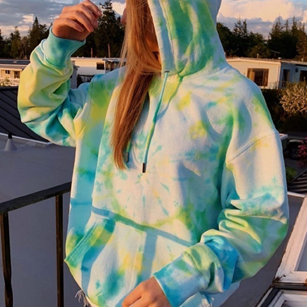 oversized tie dye moletom com capuz