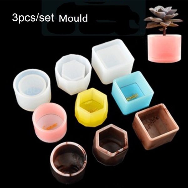 Epoxy Resin Mold Crystal Resin Tray Mold Succulent Flowerpot Silicone Mould 