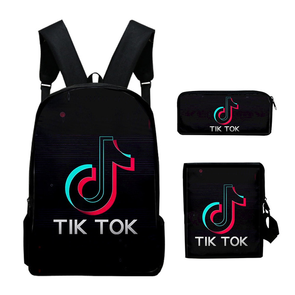 Tik Tok 3D Printed Three Piece Backpack School Leisure Bag Outdoor Suit Backpack